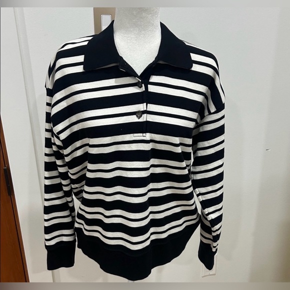 La Ligne Striped Howard Polo Sweatshirt sz M - Picture 2 of 4